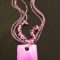 Purple Multi Strand Beaded Necklace with Earrings