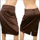 Plus Brown Knee Length Skirt - 1L - 2XL - 3XL