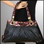 Black Handbag with Accented Abstract Print