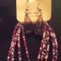 Purple and Pink Clustered Beaded Necklace with Earrings