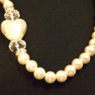 White 3 Layer Necklace Set with Pearl Inspired Beads
