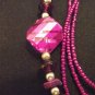 Pink Beaded Necklace with Various Stringed Beads Set