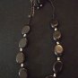 Black and Silver Beaded Necklace with Earrings