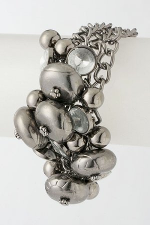 Metallic Beaded Chain Bracelet