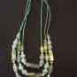 Blue Multi Layer Beaded Necklace with Earrings