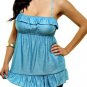 Blue Babydoll Top - SMALL, LARGE
