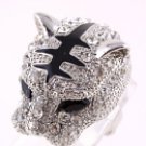 Panther Silver Tone  Metal Casting  Ring - Size 9