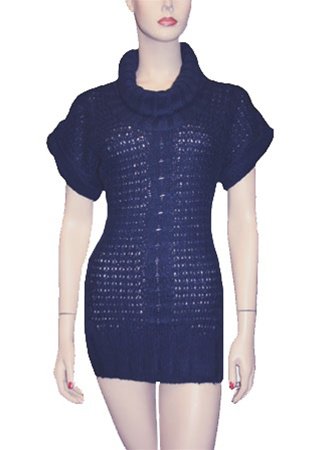 Blue Short Sleeve Turtleneck MEDIUM, LARGE