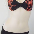Black and Orange Coloured 2 Peice Halter Bikini Set