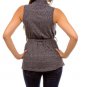 Grey Sleeveless Blouse with Waist Tie MEDIUM, LARGE