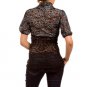 Black and Grey Lace Short Sleeve Blouse SMALL, MEDIUM, LARGE