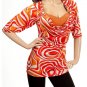 Plus Orange Cowl Neck Blouse 1XL, 2XL, 3XL