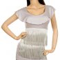 Grey Short Sleeve Tasseled Blouse - SIZE S/M - M/L