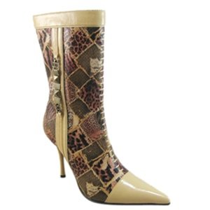 Tan Snake Skin Inspired Boots 6 - 7.5