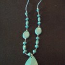 Blue Beaded Necklace and Earring Set