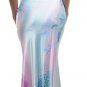 AquaPink Satin One Strap Dress with Floral Print SMALL - MEDIUM - LARGE