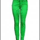 Green Snake Skin Inspired Print Skinny Pants SMALL - MEDIUM - LARGE