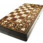Oriental Seashell Backgammon/Chess Handmade Walnut Wood Set Large NEW FREE SHIPPING