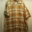 NAUTICA~Mens S/S Shirt~Size L~Brn/Rust/Beige/Grn Stripe NAUTICA~Mens S/S Shirt~Size L~Brn/Rust/Beige/Grn Stripe