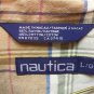 NAUTICA~Mens S/S Shirt~Size L~Brn/Rust/Beige/Grn Stripe