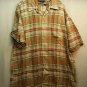 NAUTICA~Mens S/S Shirt~Size L~Brn/Rust/Beige/Grn Stripe