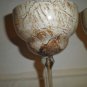 Beautiful Pair of Unique Beige Glass Candle Holders