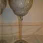 Beautiful Pair of Unique Beige Glass Candle Holders
