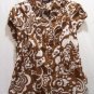 UNIQUE SPECTRUM Women's Brown/White Flowered Top, Size: Large, NWT