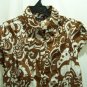 UNIQUE SPECTRUM Women's Brown/White Flowered Top, Size: Large, NWT