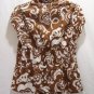 UNIQUE SPECTRUM Women's Brown/White Flowered Top, Size: Large, NWT