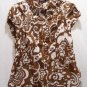 UNIQUE SPECTRUM Women's Brown/White Flowered Top, Size: Large, NWT