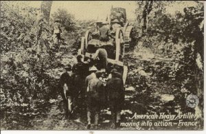 WORLD WAR l Post Card, American Heavy Artillery-France