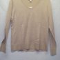 CAROLYN TAYLOR Tan Button V-Neck Sweater SZ M,NI
