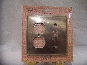 ANTIQUE BRASS FINISH Combo Cover Switch Plate, NIP