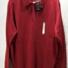 HAGGAR Cranberry Knit 3-button Pull-Over L/S Shirt, Size: Large, NWT