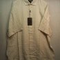 CEZANI Mens Cream S/S Button Front, Camp Shirt, Size: Large, NWT