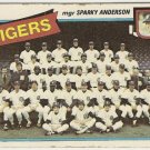 "DETROIT TIGERS" Team Checklist 1980 #626 Topps Baseball Card