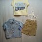 BUSTER BROWN Boy's 3 Piece Short/Shirts Set, Sz 2T , NWT