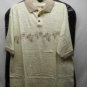 HAGGAR Mens Large, Bone Print Polo Shirt NWT