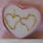 Avon CZ Heart Cut Out Hoop Goldtone Pierced Earrings Love in Bloom Pink Box New