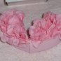 Avon CZ Heart Cut Out Hoop Goldtone Pierced Earrings Love in Bloom Pink Box New