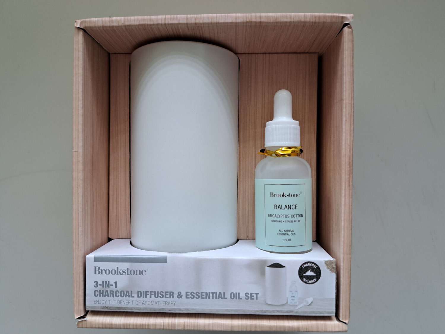 Brookstone 3 IN 1 Charcoil Diffuser Essential Oil Set 2