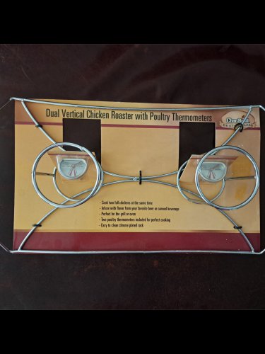 Char-Broil Dual Vertical Chicken Roaster w Poultry Thermometers Item#09434
