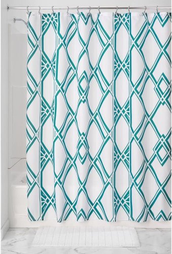 InterDesign Decorative Geometric Pattern Fabric Shower Curtain - 72" x 72"