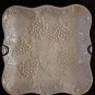 Ceramic Serving Tray w/ Stand Square White Decorative Holiday Party Entertaining