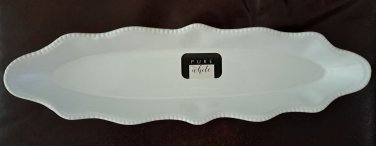 Home Essentials 20091 Ruffle Edge Oval Platter, 16-inch Length, White