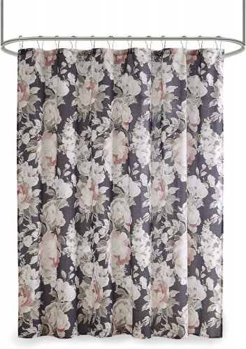 Madison Park Mavis Cotton Bathroom Shower, Floral Design Modern Shabby Chic