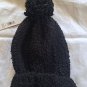 Tahari Black Beanie Hat Knit Pom Pom Beanie One Size
