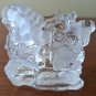 Gorham Lead Crystal North Pole Express Santa Train Votive Candle Holder
