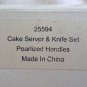 Sheridan Cake Server & Knife Set W/ Heart W/ Pearlized Handles